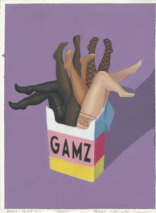 "Gams" Mixed Media Print, 12"x16"