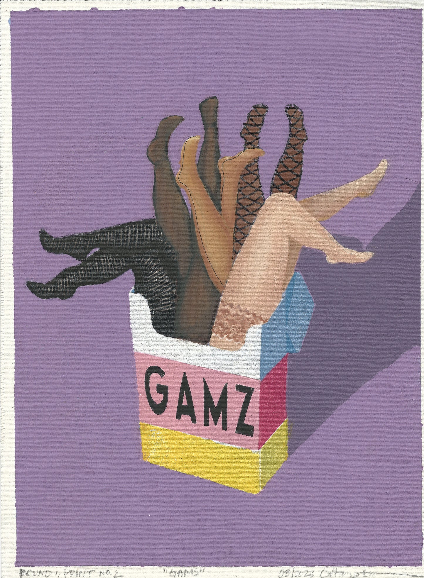 "Gams" Mixed Media Print, 12"x16"