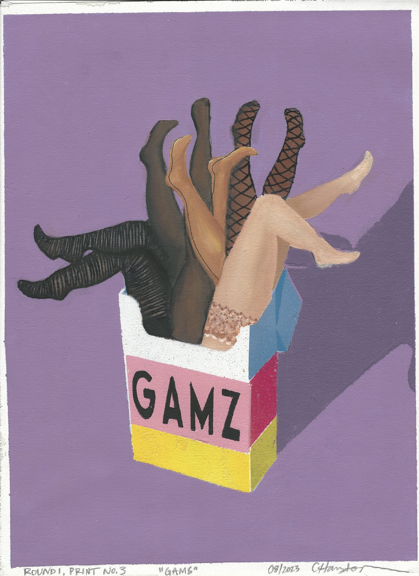 "Gams" Mixed Media Print, 12"x16"