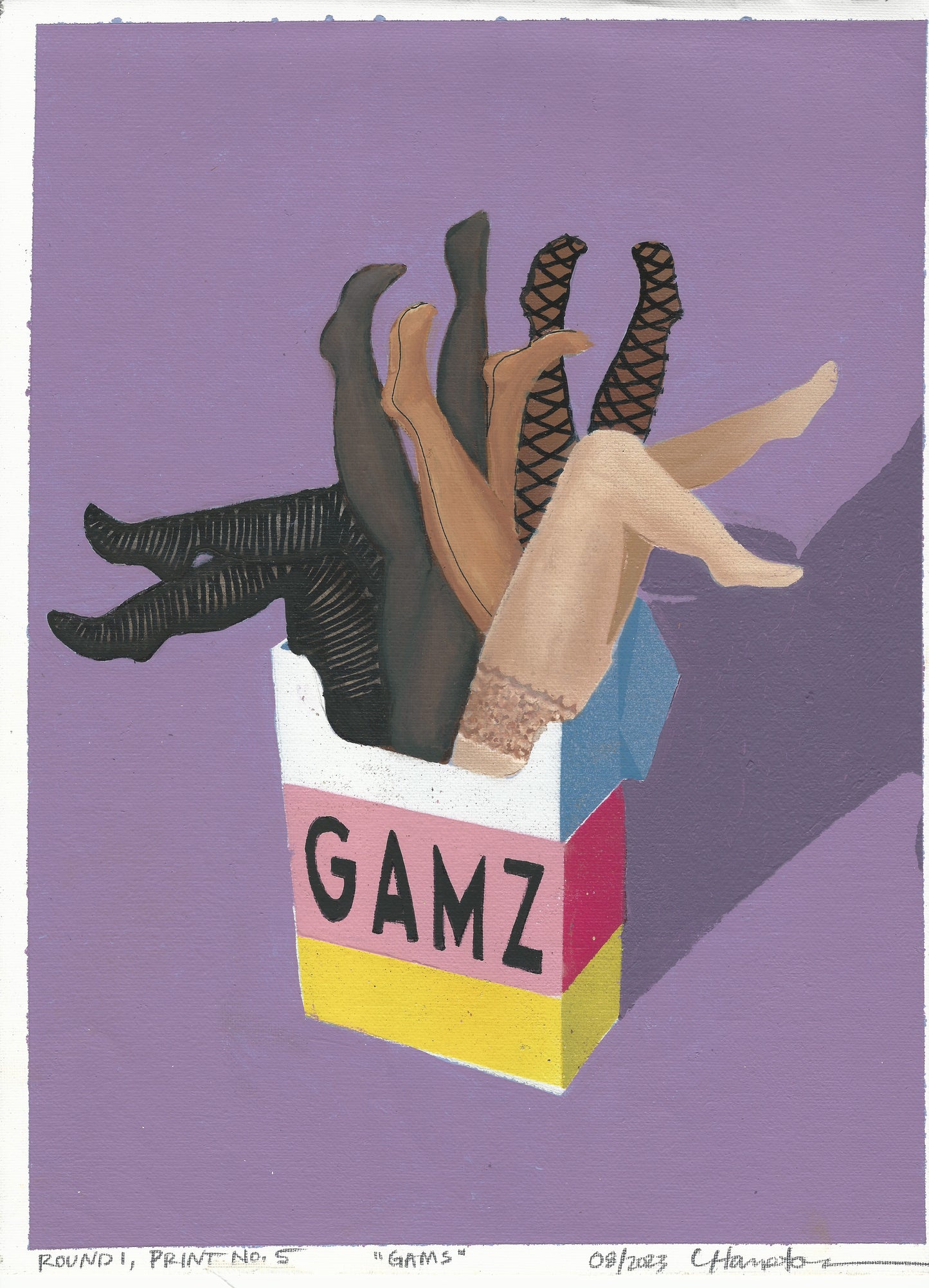 "Gams" Mixed Media Print, 12"x16"