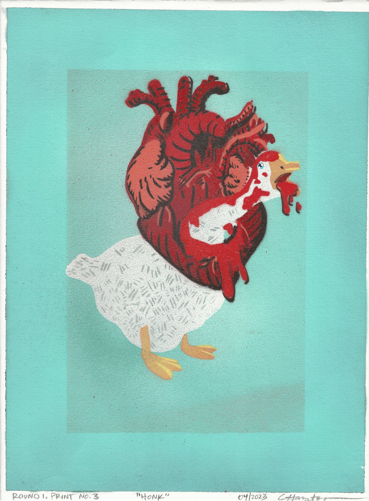 "Honk" Mixed Media Print, 12"x16"