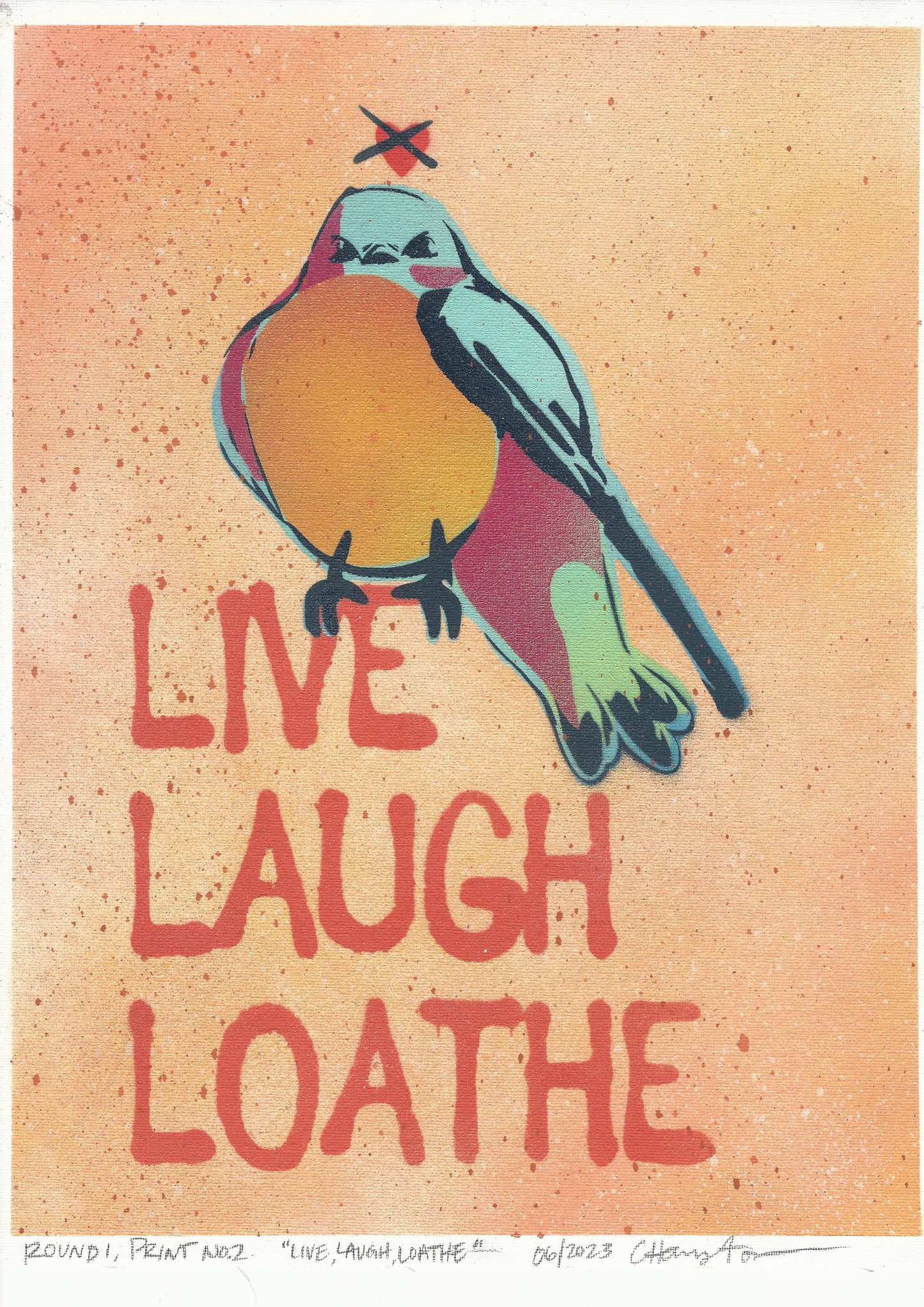 "Live Laugh Loathe" Mixed Media Print, 12"x16"